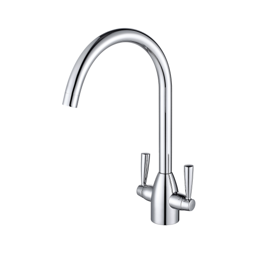 Monument Tap - Twin Lever Round Neck Mixer Tap - Chrome