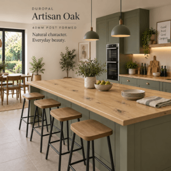 Duropal Artisan Oak - 40mm Post Formed - Natural Wood Finish