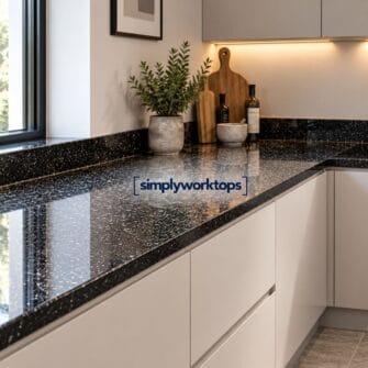 Simply Top - Black Andromeda  - Curved Edge - Glitter Gloss