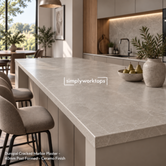Duropal Cracked Marble Plaster - 40mm Post Formed - Ceramo Finish