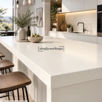 Duropal Crystal White - 40mm Post Formed - Sandpearl Finish