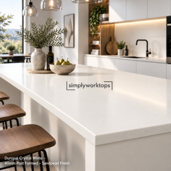 Duropal Crystal White - 40mm Post Formed - Sandpearl Finish
