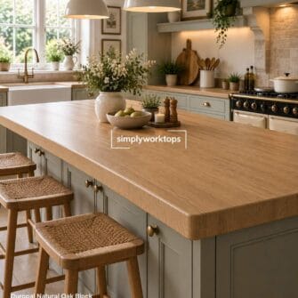 Duropal Natural Oak Block - 40mm Post Formed - Top Velvet Finish