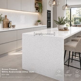 Krono Finesse - White Andromeda Glitter Matt -  38mm & 22mm Square Edge