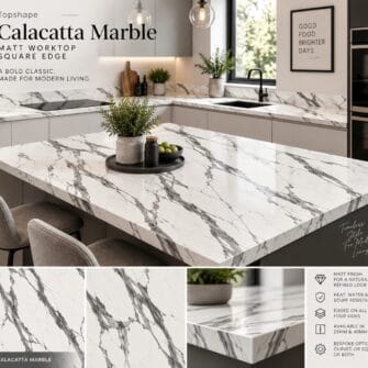 Topshape - Matt - Calacatta Marble - Square Edge