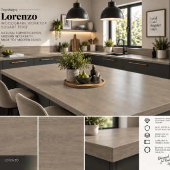 Topshape - Woodgrain - Lorenzo - Square Edge