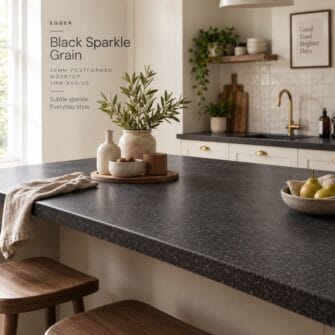 Egger - Black Sparkle Grain - 38mm Post Formed
