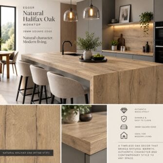 Egger - Natural Halifax Oak - 38mm Square Edge
