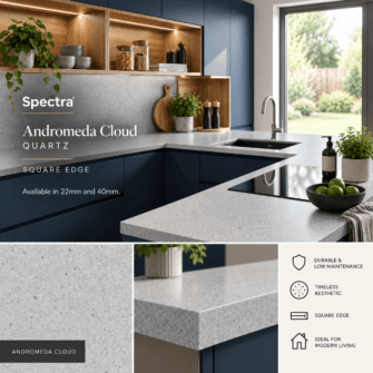 Spectra - Andromeda Cloud - Quartz - 22mm & 40mm Square Edge