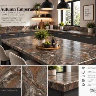 Spectra - Autumn Emperador - Matt - 40mm Curved Edge
