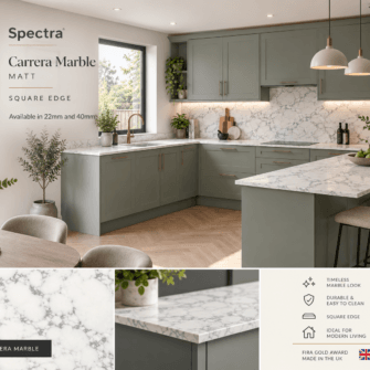 Spectra - Carrera Marble - Matt - 22mm & 40mm Square Edge