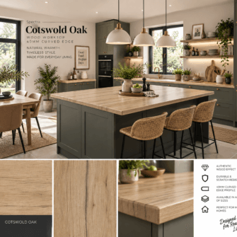 Spectra - Cotswold Oak - Wood - 40mm Curved Edge