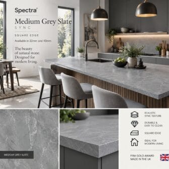 Spectra - Medium Grey Slate - Sync - 22mm & 40mm Square Edge