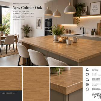 Spectra - New Colmar Oak - Matt - 40mm Curved Edge
