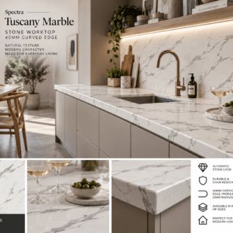 Spectra - Tuscany Marble - Matt - 40mm Curved Edge