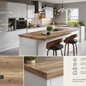Spectra - Wild Rustic Oak - Wood - 22mm & 40mm Square Edge