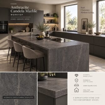 Egger – Anthracite Candela Marble - 25mm Square Edge