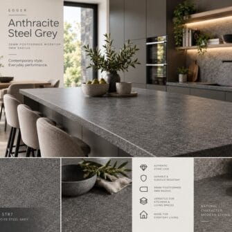 Egger - Anthracite Steel Grey - 38mm Post Formed