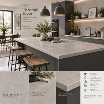 Egger - Chromix Silver - 38mm Post Formed