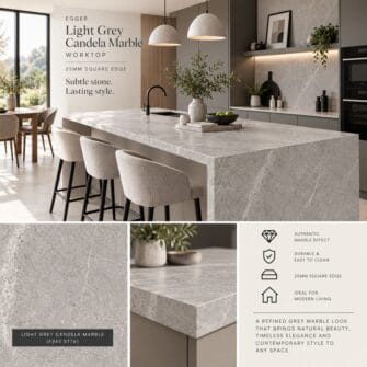 Egger – Light Grey Candela Marble - 25mm Square Edge