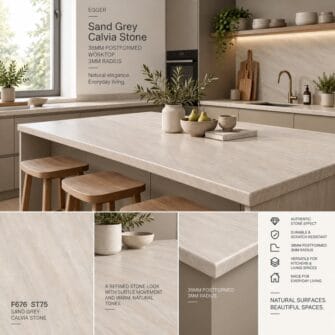 Egger - Sand Grey Calvia Stone - 38mm Post Formed