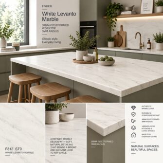 Egger - White Levanto Marble - 38mm Post Formed