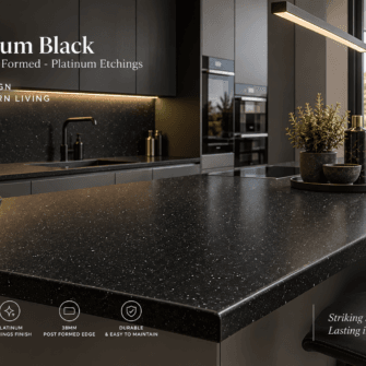 Formica - Platinum Black - 38mm Post Formed - Platinum Etchings