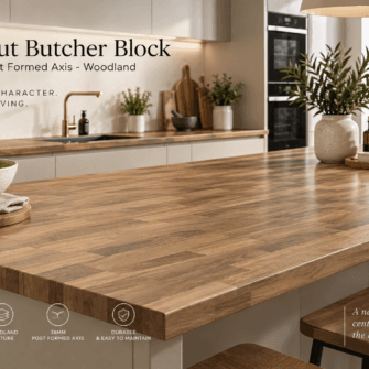 Formica - Walnut Butcher Block - 38mm Post Formed Axis - Woodland