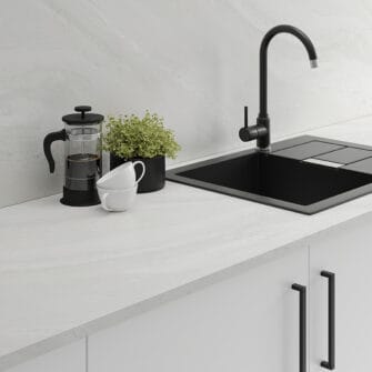 Formica - White Painted Marble - 22mm Square Edge - Satin NDF