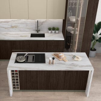 Krono Finesse  - Calacatta Ambrosio - White Marble Effect - 38mm Post Formed