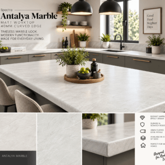 Spectra - Antalya Marble - Matt - 40mm Curved Edge