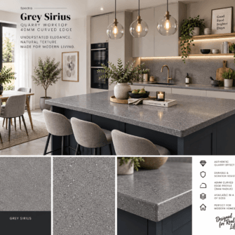 Spectra - Grey Sirius - Quarry - 40mm Curved Edge