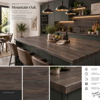 Spectra - Mountain Oak - Wood - 40mm Curved Edge