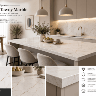 Spectra - Tawny Marble - Matt - 40mm Curved Edge