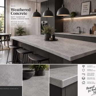 Spectra - Weathered Concrete- Matt - 40mm Curved Edge